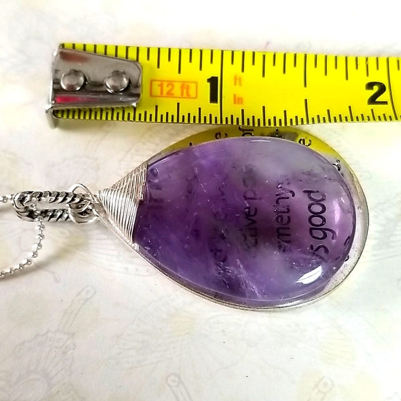 Amethyst Boho Clarity Silver Tone Pendant Ball Bead Chain Necklace - Picture 8 of 10